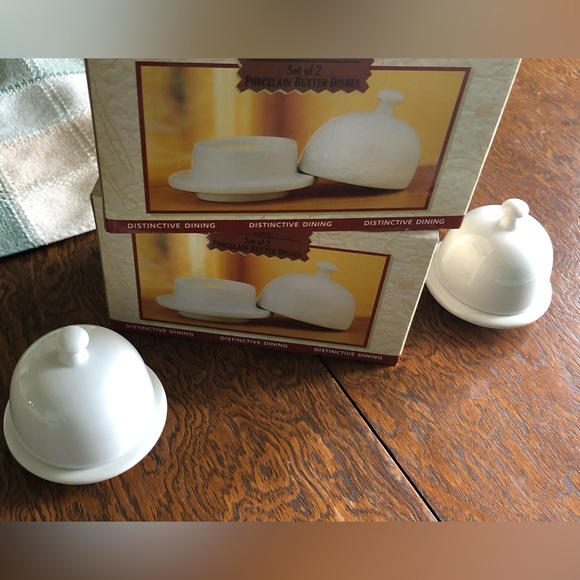 NEW 2 sets of 2 Porcelain  Butter  Dishes - Picture 7 of 7